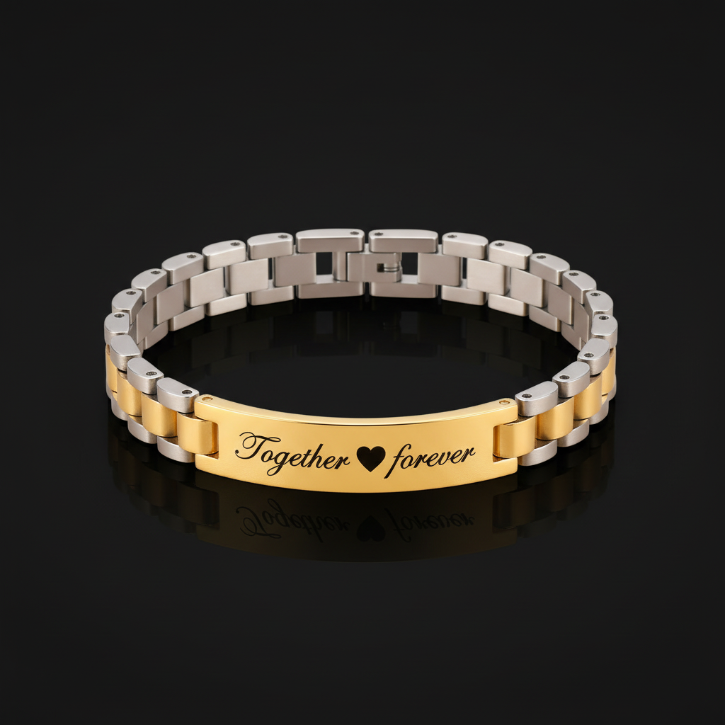 Forever Together tweekleurige armband met gepersonaliseerde tekst