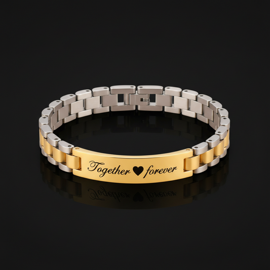 Forever Together tweekleurige armband met gepersonaliseerde tekst