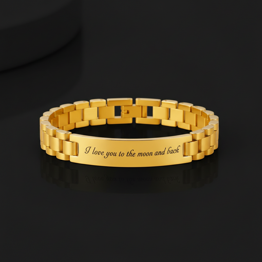  Love You to the Moon and Back gouden armband met gravure - Love Notes collectie