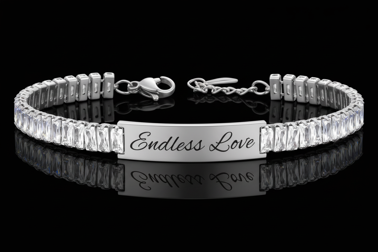 "Endless Love zilveren armband met zirconia steen - Love Notes collectie"